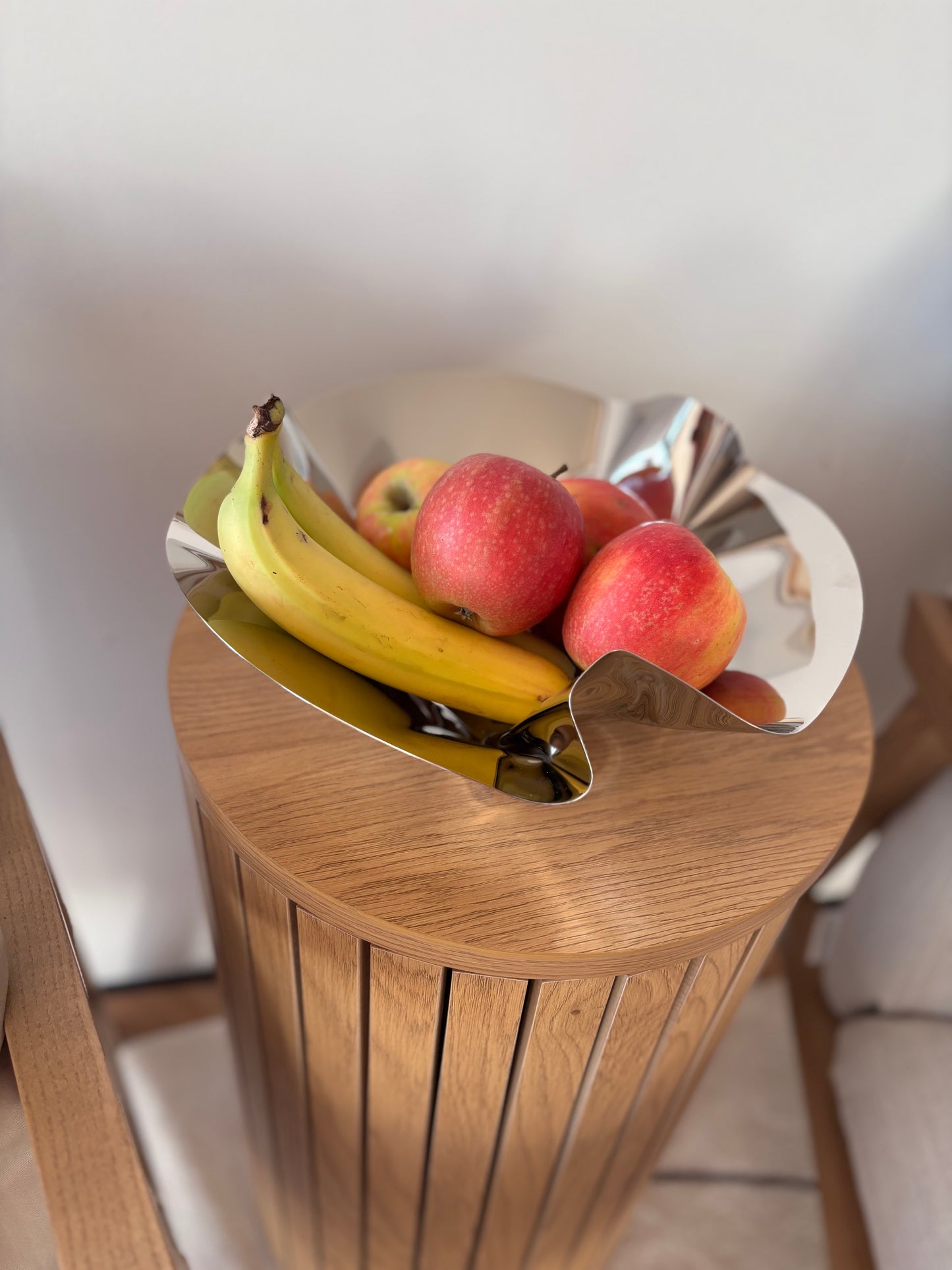 Schale "Meereswellen", handgeformt, Edelstahl